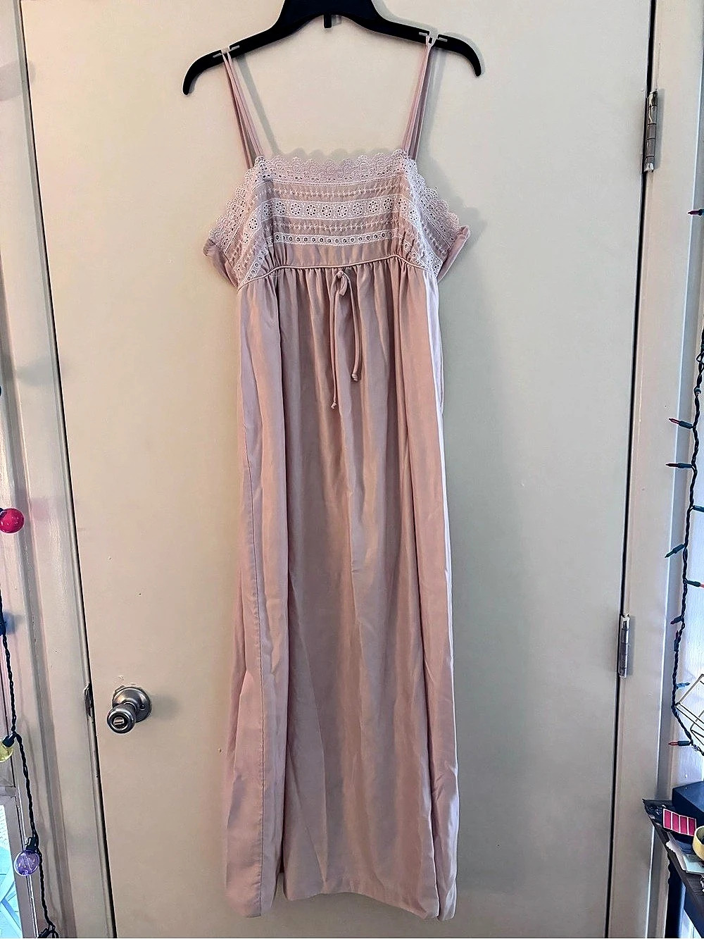 Vintage 1970s Miss Dior by Christian Dior Pink Lace Nightgown